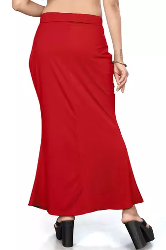 Red lycra cotton blended shapewear petticoat for saree || skirts for women