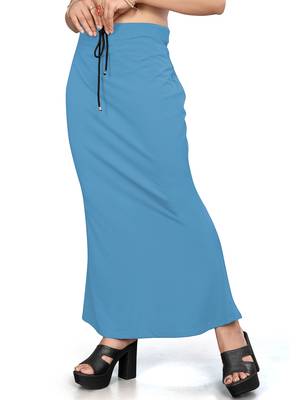 Sky blue lycra cotton blended shapewear petticoat for saree || skirts for women 4