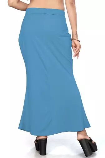 Sky blue lycra cotton blended shapewear petticoat for saree || skirts for women