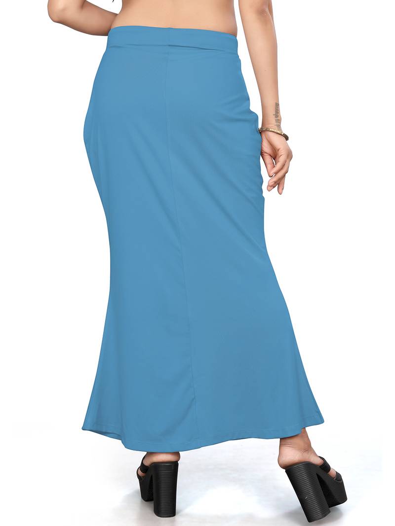 Sky blue lycra cotton blended shapewear petticoat for saree || skirts for women