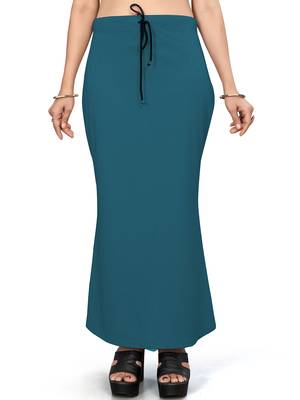 Teal blue lycra cotton blended shapewear petticoat for saree || skirts for women 2