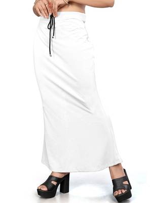 White lycra cotton blended shapewear petticoat for saree || skirts for women 4