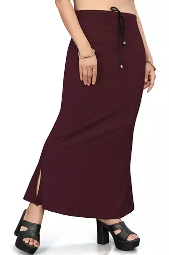 Wine lycra cotton blended shapewear petticoat for saree || skirts for women