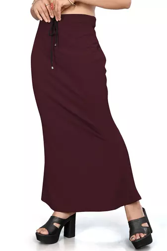 Wine lycra cotton blended shapewear petticoat for saree || skirts for women