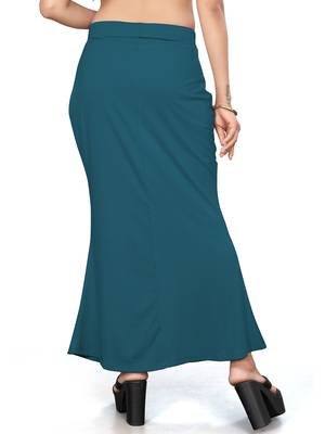 Teal blue lycra cotton blended shapewear petticoat for saree || skirts for women 5