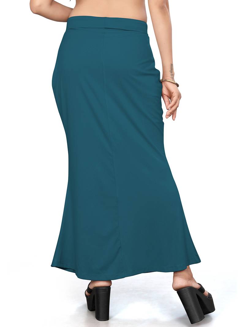 Teal blue lycra cotton blended shapewear petticoat for saree || skirts for women