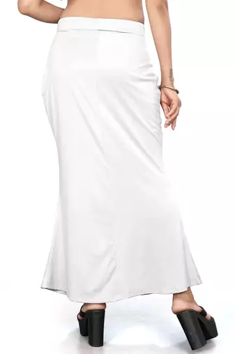 White lycra cotton blended shapewear petticoat for saree || skirts for women