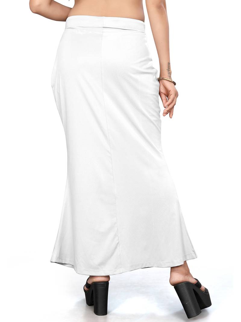 White lycra cotton blended shapewear petticoat for saree || skirts for women