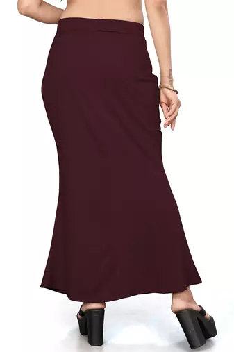 Wine lycra cotton blended shapewear petticoat for saree || skirts for women
