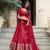 Red Chanderi Plain With Zari Weaving Work Border Fully Stitched Lehenga Blouse With Dupatta