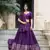 Purple Chanderi Plain With Zari Weaving Work Border Fully Stitched Lehenga Blouse With Dupatta
