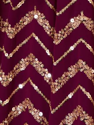 maroon sequins zari embroidered georgette lehenga set choli with dupatta with dupatta 7