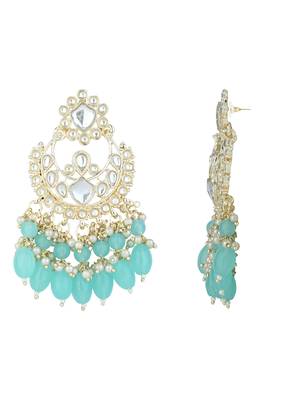 Gold Plated Kundan Pearl Choker Necklace Jewellery Set 5
