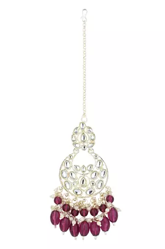 gold plated traditional kundan & pearl choker necklace jewellery set