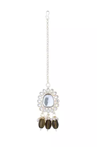 gold plated traditional kundan & pearl drop choker necklace jewellery set