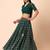 green sequins zari embroidered georgette lehenga set choli with dupatta with dupatta