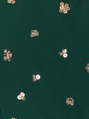 green sequins zari embroidered georgette lehenga set choli with dupatta with dupatta 7