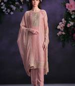 Rose embroidered organza  pant straight.(size Free size full stitched Up To 42")