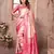 Peach Kasturi style of silk bland zari border thread work saree with blouse