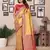 Mustared Hemvanti tissue soft silk bland contrust border saree with Blouse