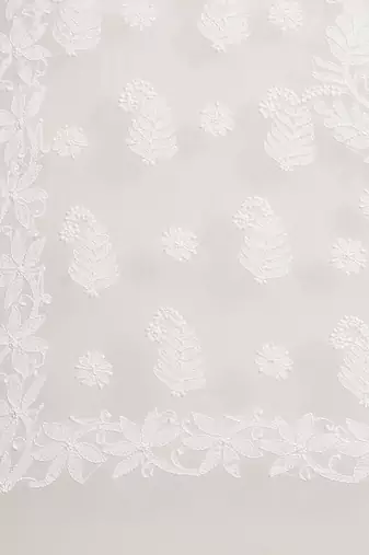hand embroidered white georgette lucknow chikan saree with blouse  