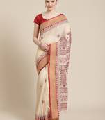 hand embroidered fawn kota lucknow chikankari saree with blouse