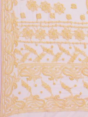 hand embroidered mauve georgette lucknowi chikankari saree with blouse  3