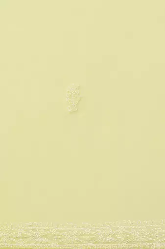 hand embroidered yellow georgette lucknow chikan saree with blouse 