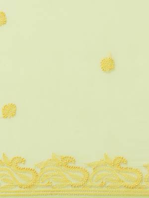 hand embroidered green georgette lucknowi chikankari saree with blouse  3