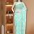hand embroidered sea green goergette lucknowi chikankari saree with blouse 
