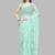 hand embroidered sea green goergette lucknowi chikankari saree with blouse 