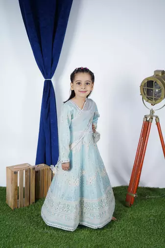 Sky Blue Embroidery Anarkali 
