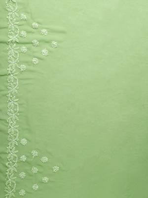 hand embroidered green goergette lucknowi chikankari saree with blouse  7