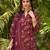 maroon color printed rayon blend styles kurta trouser with dupatta