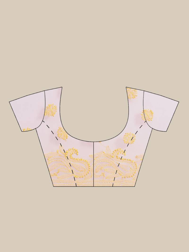 hand embroidered mauve georgette lucknowi chikankari saree with blouse 