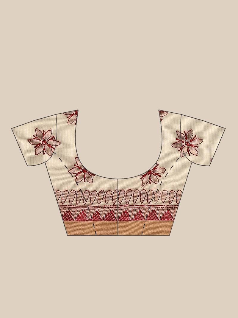 hand embroidered fawn kota lucknow chikankari saree with blouse