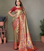 Gold Banarasi Tissue Silk Saree