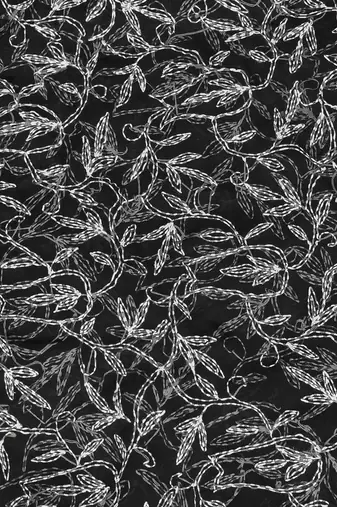 hand embroidered black georgette lucknowi chikankari saree with blouse 