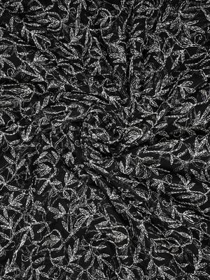 hand embroidered black georgette lucknowi chikankari saree with blouse  7