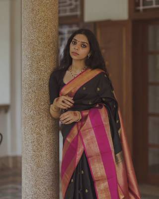 silk blend saree with blouse 1