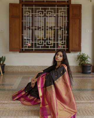 silk blend saree with blouse 2