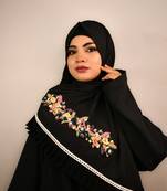 Black premium luxury wedding bridal hijab