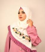 White premium luxury wedding bridal hijab