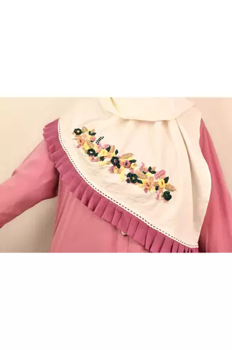White premium luxury wedding bridal hijab