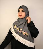 Grey premium luxury wedding bridal hijab