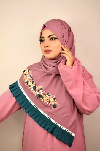 Purple premium luxury wedding bridal hijab