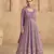 Lavender embroidered georgette free sizestitched gown.(size up to 42")