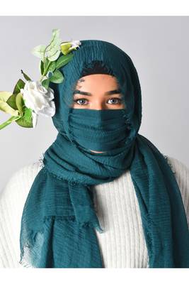 wrap my hijab casual cotton hijab set with mask – teal 2