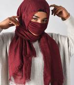 Crinkle cotton daily wear hijab with mask