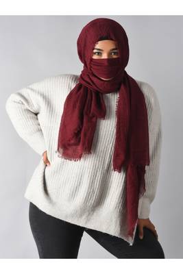 Crinkle cotton daily wear hijab with mask 2